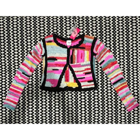 Tach Clothing Capella Crochet Top 100% Merino Wool Small NWT - Picture 4 of 7